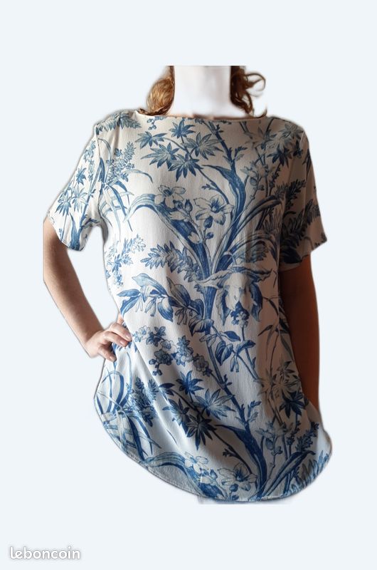Tunique feuillage bleu (image 1)