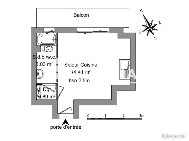 Appartement 1 pièce 18 m² · à Montpellier · 18 m² · 487 €/mois
