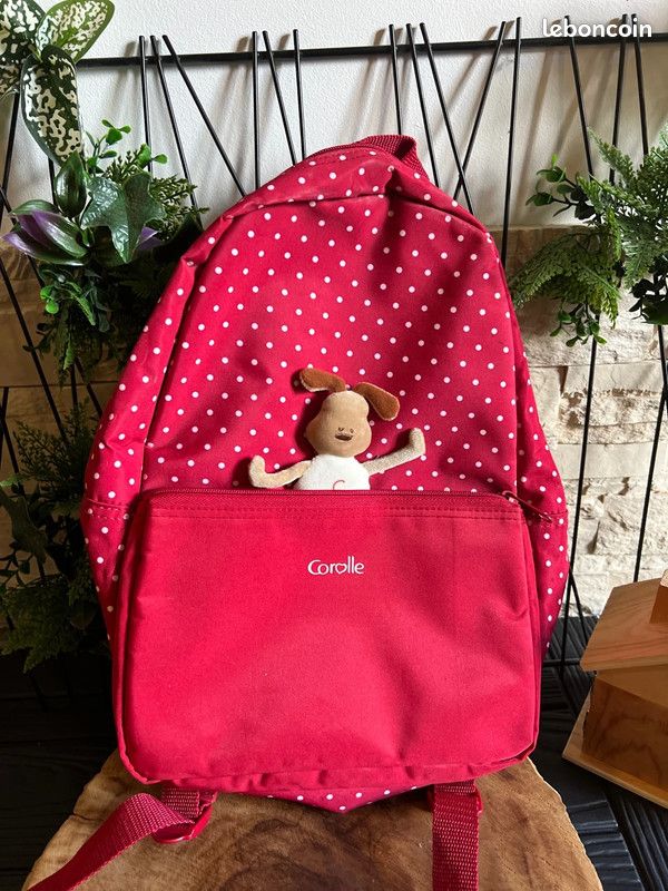 Corolle Petit Sac A Dos Rouge Sac à Dos Vintage Corolle à Pois