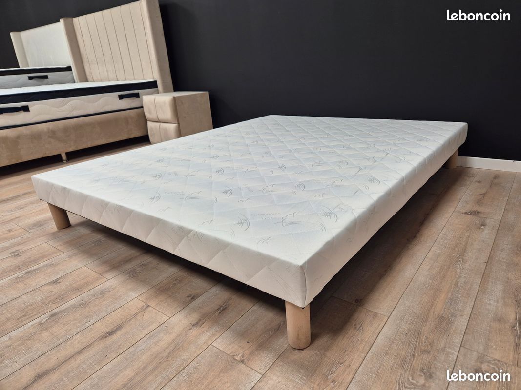 Destockage ensemble 140x190 matelas Ressorts + sommier tapissier. Livraison offerte. Paiement 4x (image 4)
