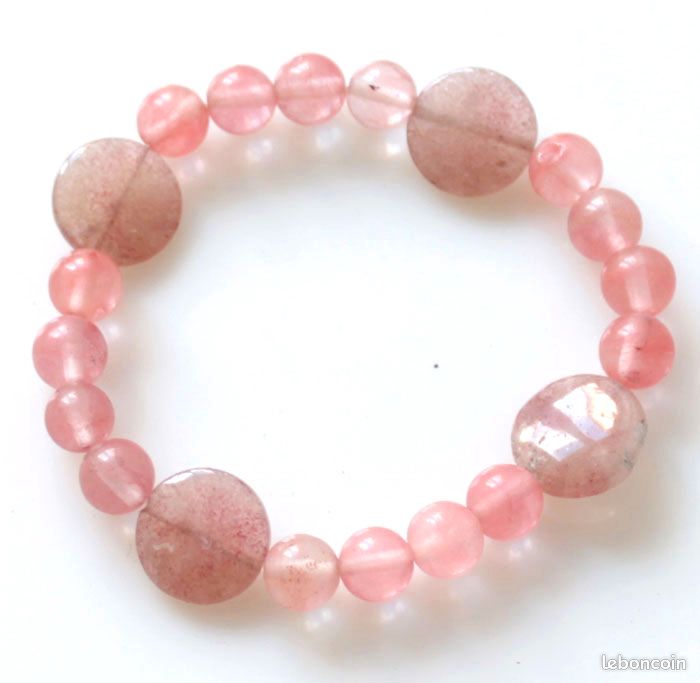 BRACELET en PIERRES de TOURMALINE MELON (image 1)