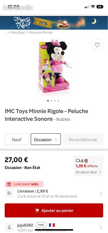 Minnie interactive RIGOLE quand on lui touche le ventre (très bon état) (image 6)