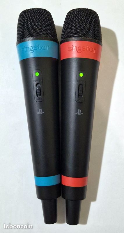 Lot De 2 Micros Singstar Officiels - PS2 Et PS3 - Testés OK - Bon état