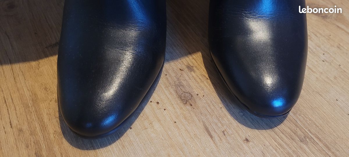 Bottes Minelli Noires En Cuir Souple – Taille 37, Portées Deux Fois