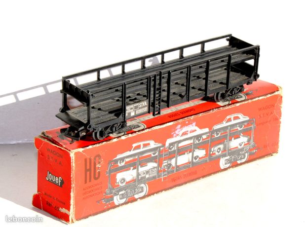 JOUEF HO 6540 WAGON PORTE VOITURE STVA AVEC 6 VOITURES SANS BOITE