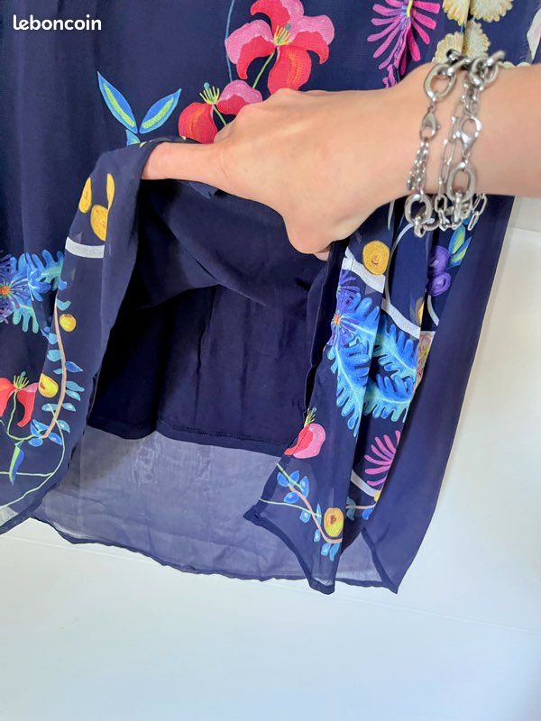 Jolie robe fluide marine Desigual - Taille 40 (image 3)