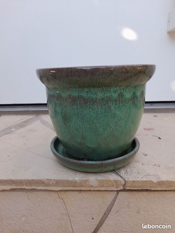 Vase terre/ceramique vert (image 9)