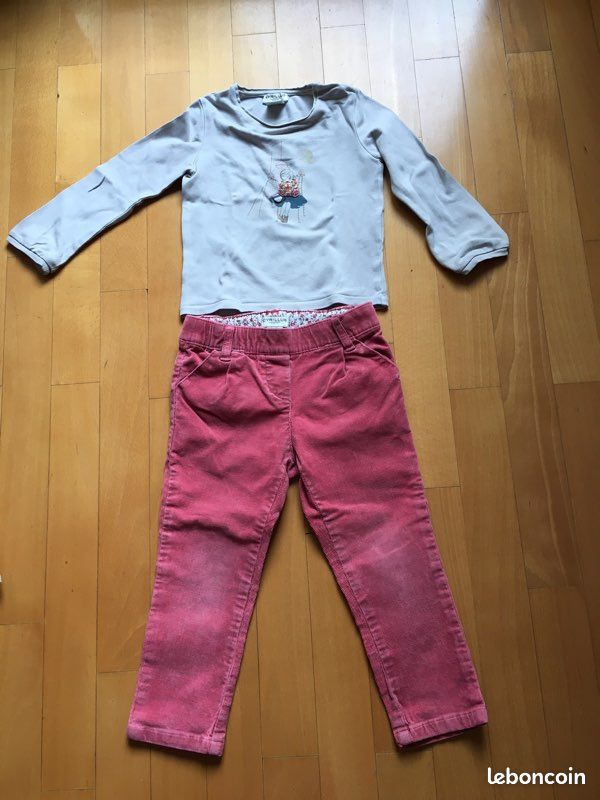 Pantalon +t-shirt 3 ans Cyrillus bon état (image 1)