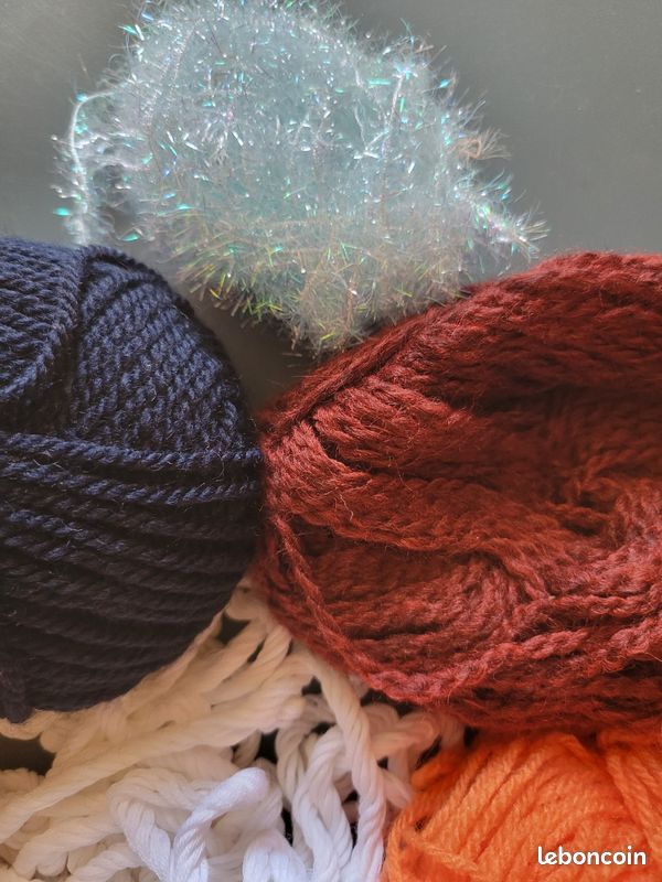 Lot de pelotes laine coton tissu (image 3)