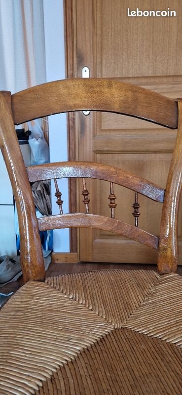 Lot de 2 chaises bois assise paillée (image 3)