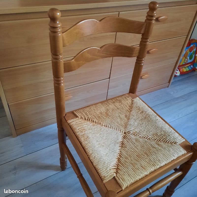4 chaises, assise en paille (image 1)