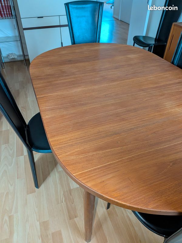 Table à manger vintage scandinave en teck (image 4)