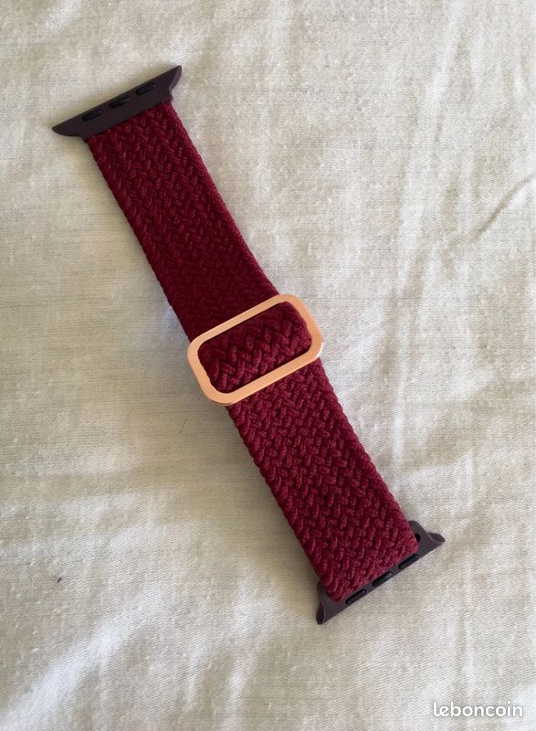 ♥️ Bracelet rouge robuste pour montre connectée Apple Watch élastique 42mm 44mm 45mm SE et Ultra 49mm (image 6)