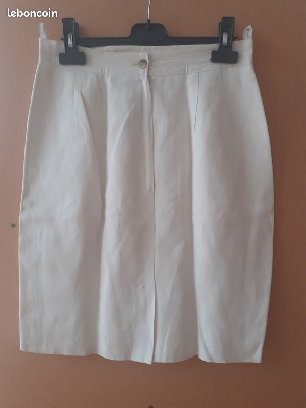 Jupe blanc cassé taille 40 lin/viscose (image 3)