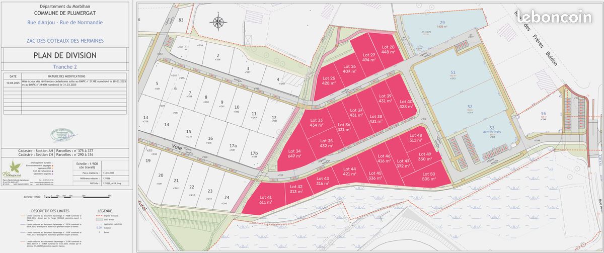 Terrain 431 m² Ploemel · 68 500 €