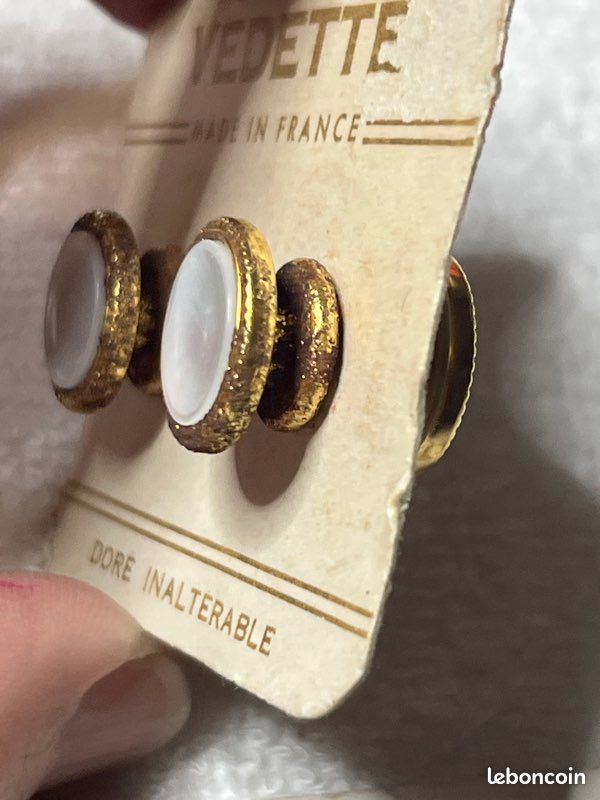 Boutons De Manchette Vintage Cube Or Et Argent - Années 50-60 - Modèle 92316