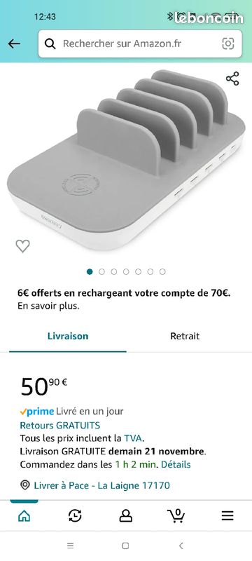 Station de charge dymond 4 chargeurs a fil et 1 chargeur à induction (image 3)