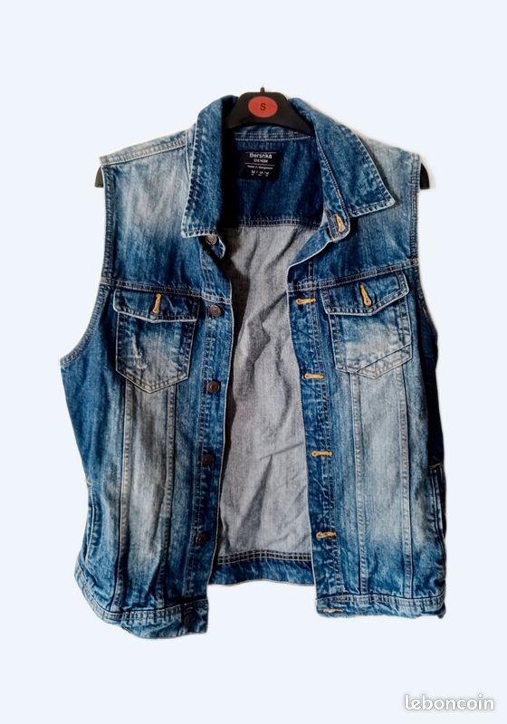 Veste Jean sans manche Bershka Denim - taille M (image 1)