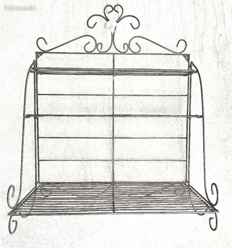 ETAGERE murale fer campagne 60x30x75 (image 1)