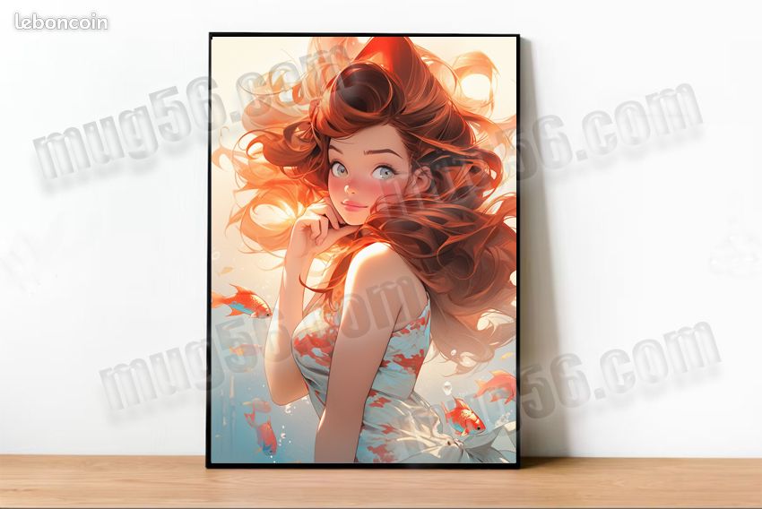 Affiche poster disney ariel la petite sirène façon pin up 004 (image 1)