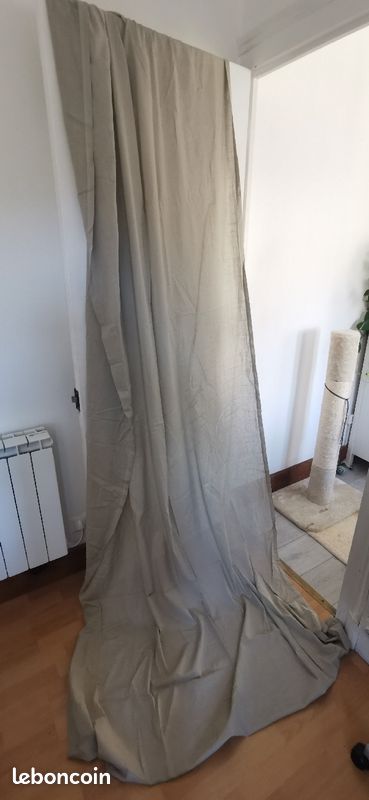 2 rideaux gris clair 145x300 IKEA SILVERLON (image 1)