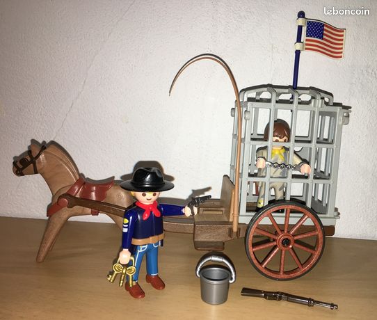 Playmobil Western 5249 Nordistes - Châssis De Cavalerie Avec Charrette, Occasion, Bon état