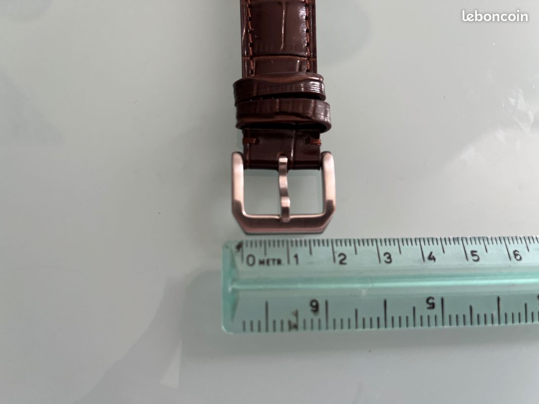 Bracelet Connecté ZRC Bracelet De Montre 20MM Cuir Grain Alligator Bleu Ciel Neuf Bracelet Cuir Veau Doux Confortable