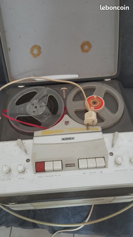 Magnétophone vintage à bande Philips 4408. A RETIRER SUR PLACE (Cazères 31220) - Label Emmaüs