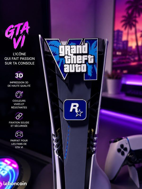 🎮 Support décoratif PS5 - GTA 6 (image 1)