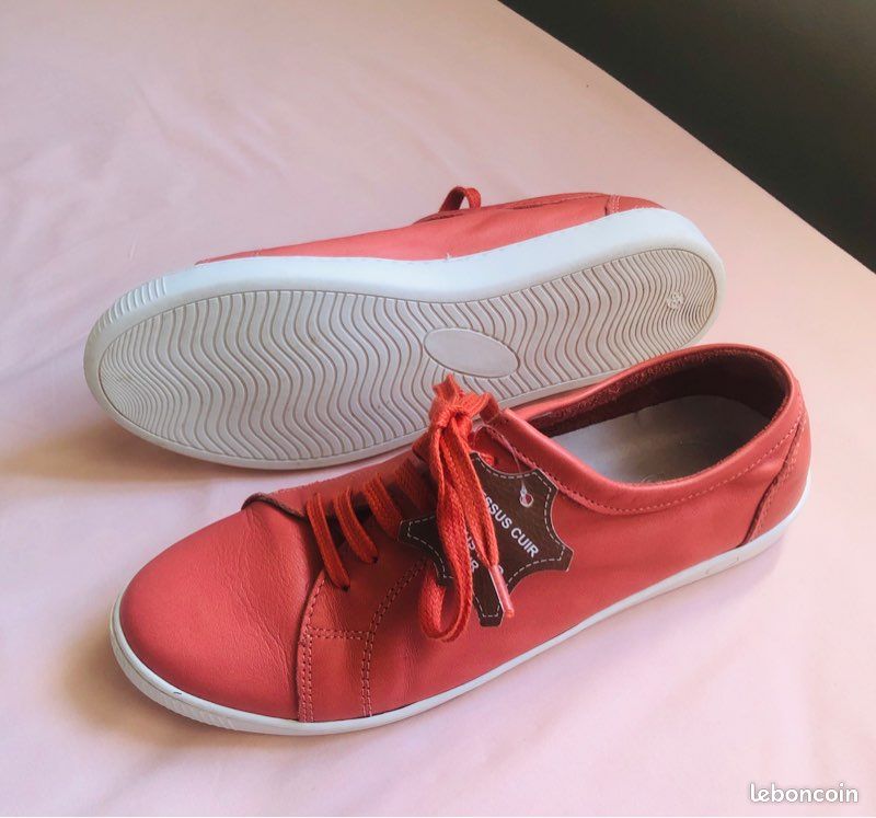 Chaussures Ballerines Rouges Besson Pointure 38 - Occasion Très Bon état