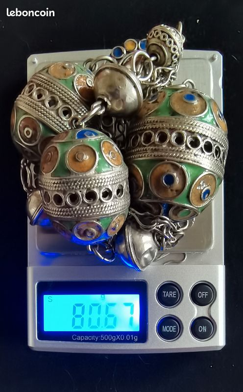 Ancien collier Berbère Tiznit Maroc Maghreb Email (image 3)