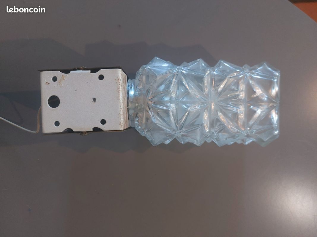 Paire applique verre pressé (image 7)