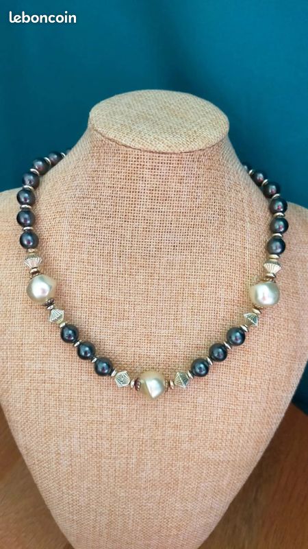 SUPERBE ET GRAND collier de perle ancien en corne bovine EUR 25,00 - FR