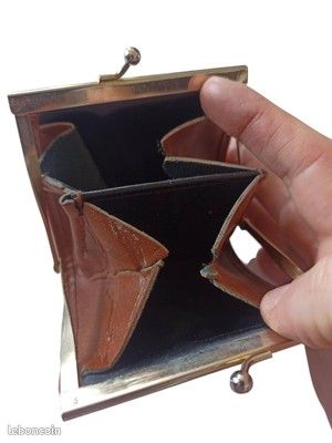 Porte-monnaies Vintage en Cuir Marron | Accessoire Rétro Authentique (image 3)