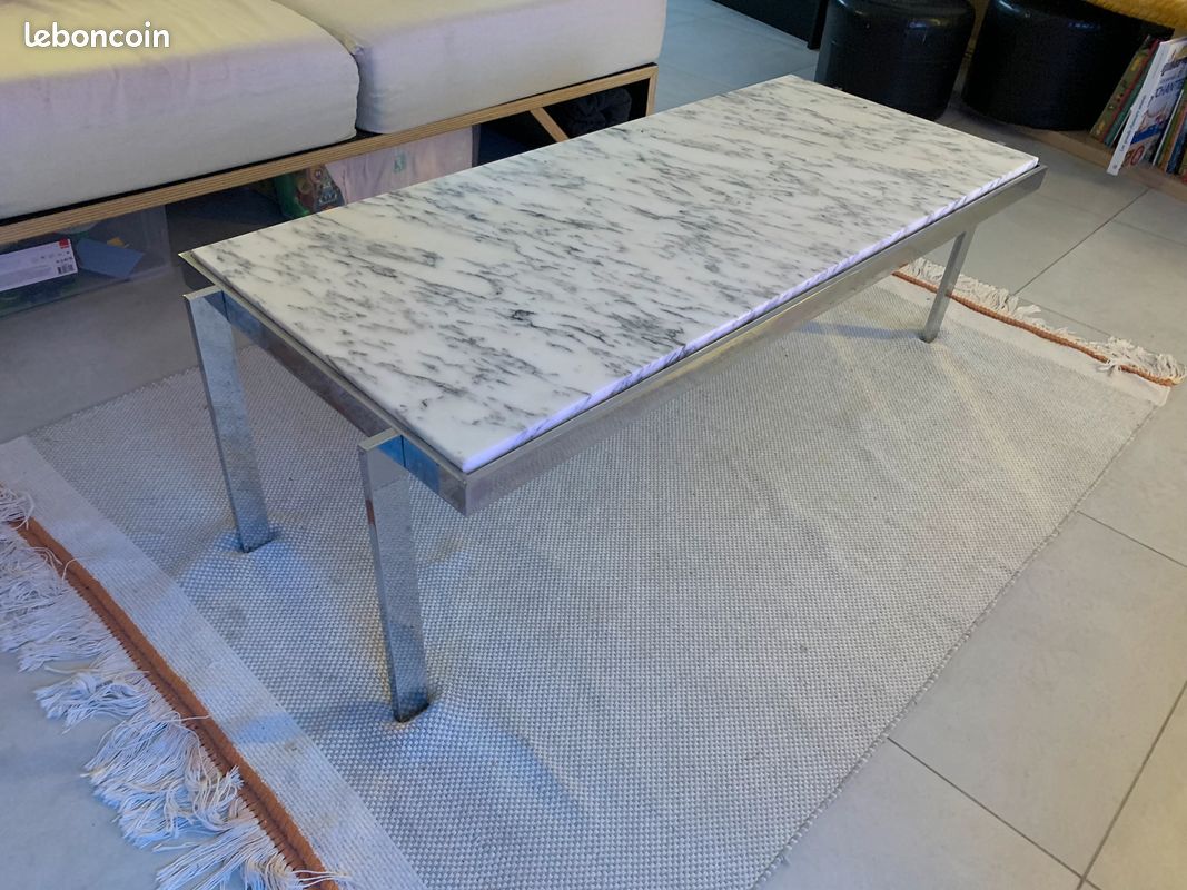 Table basse marbre blanc (image 1)