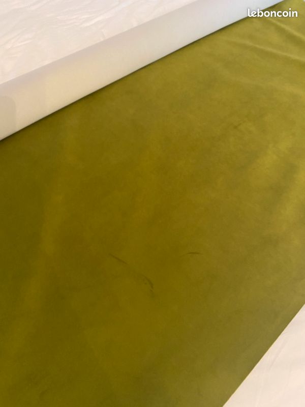 Tissu velours polyester vert mousse (image 1)
