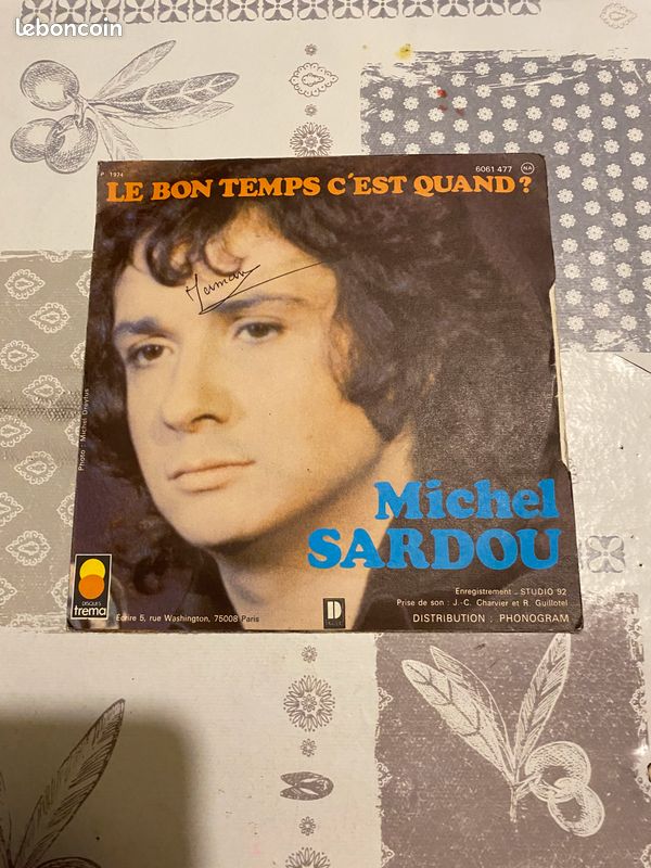 Vinyle 45 T Michel Sardou : le bon temps c’est quand / une fille aux yeux clairs de 1974 (image 2)