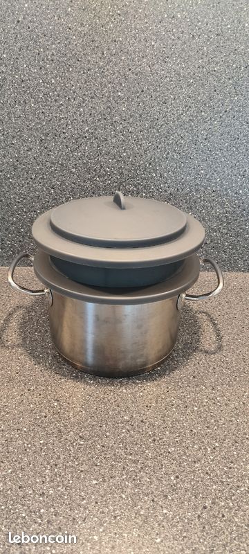 Cuiseur vapeur à 2 étages en silicone (image 1)