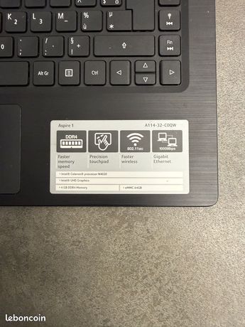 PC portable Acer Aspire 17,3 + SSD 256Go + Intel Core i3