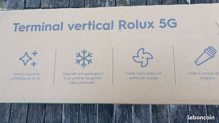 Terminal vertical D80/125mm Rolux Condensation 5G Ocre - Ubbink