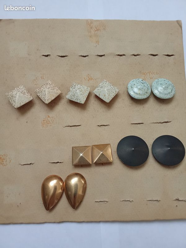 Lot de 6 paires de boucles d'oreilles neuves pour femme à pince pas besoin d'oreilles percées expédition rapide par mondial Relay (image 2)
