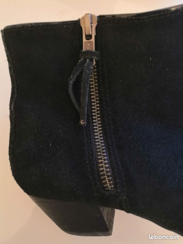 Bottines femme daim noir (39) (image 4)