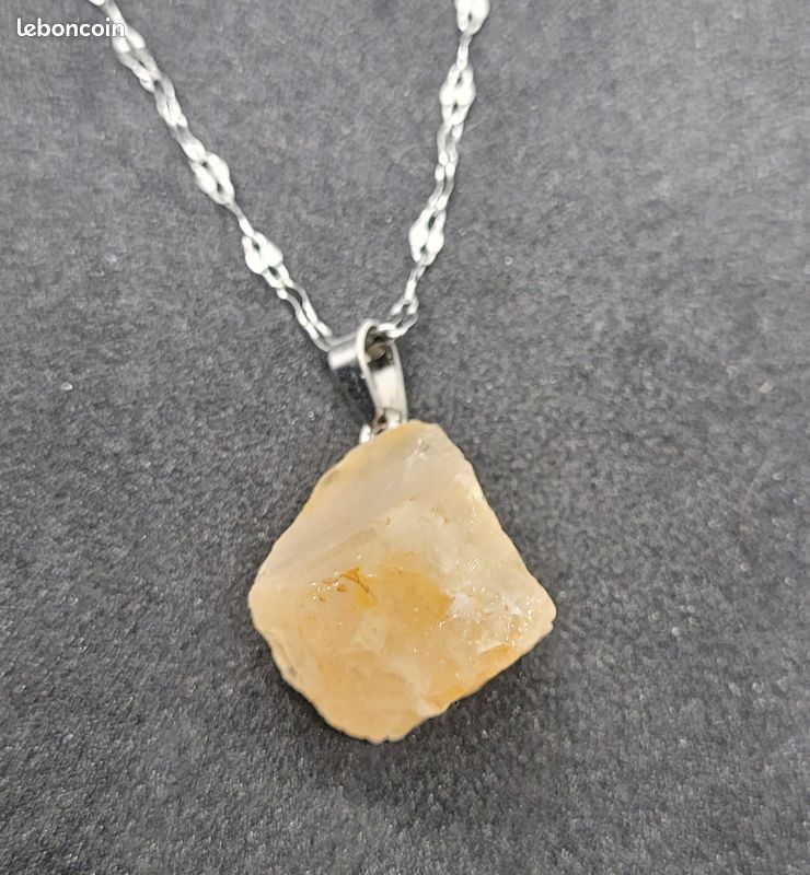 Pendentif Pierre Naturelle – Chaine acier inoxydable – Neuf – 6 (image 6)