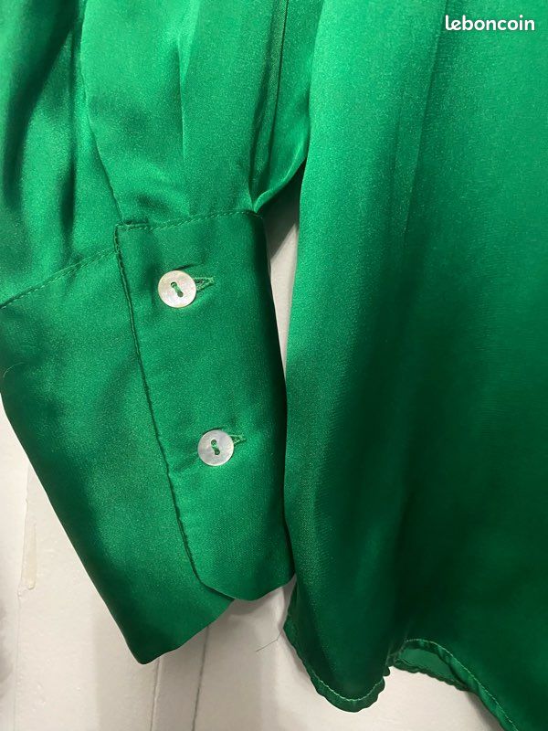 Zara Satin Zara Surchemise Verte Satin Shirt Chemise Verte Zara