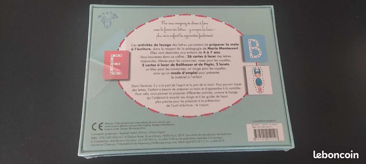 Lacet Avec Ecriture Cartes à Lacet Montessori Jeux Jouets - Main Image