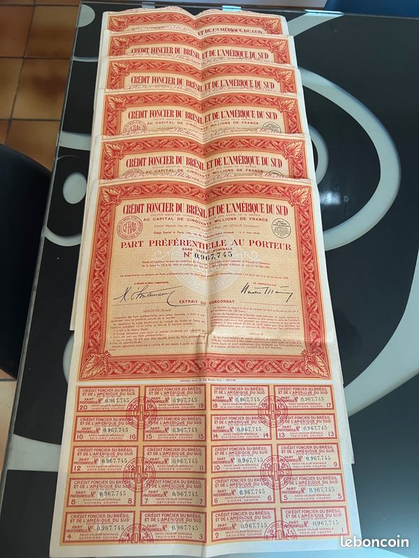 Bons du trésor foncier brésilien et d'Amérique du sud 1932 (image 2)
