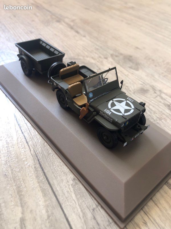 Miniature Solido 1/43 - Jeep Willys MB Américaine Libération De Paris - Vert, Zamac (neuf)