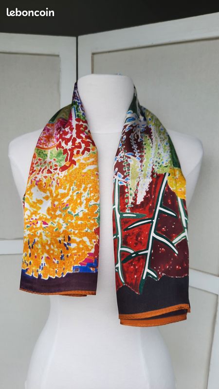 Foulard 100% Soie Ba&sh Collection 2020 - Bandana Carré Multicolore - Occasion