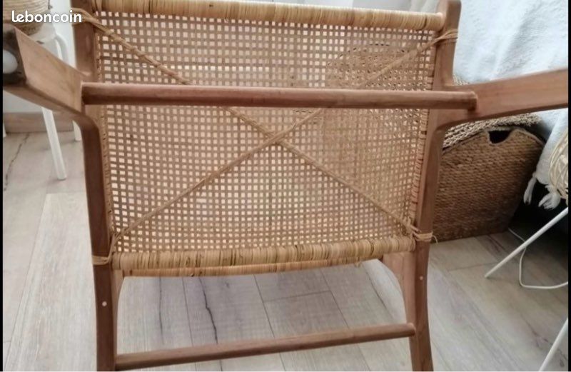 Fauteuil en teck et rotin (image 5)
