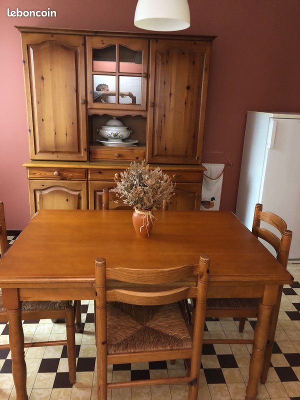 Cuisine en pin buffet table 4 chaises (image 2)